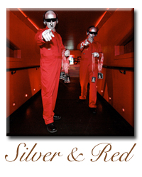 silver red human living statue company hire